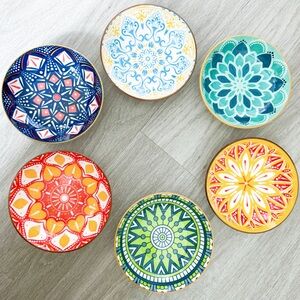 Colorful Mediterranean Salad Plates Set of Six
